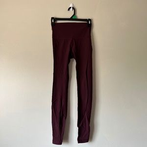 Burgundy High Rise Lululemon Leggings